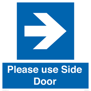 Please use Side Door (arrow Right) 